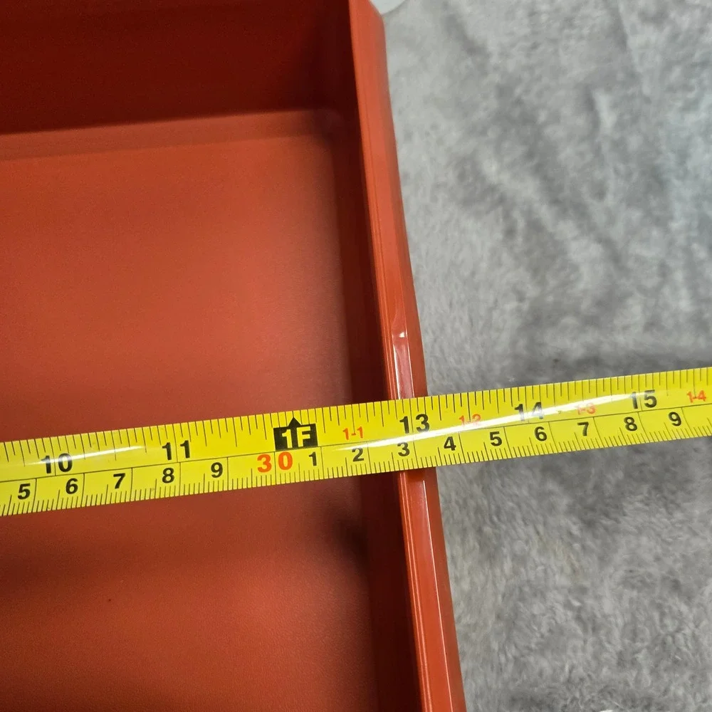Tupperware Rectangular Storage Container Burnt Orange Rust with Translucent Lid